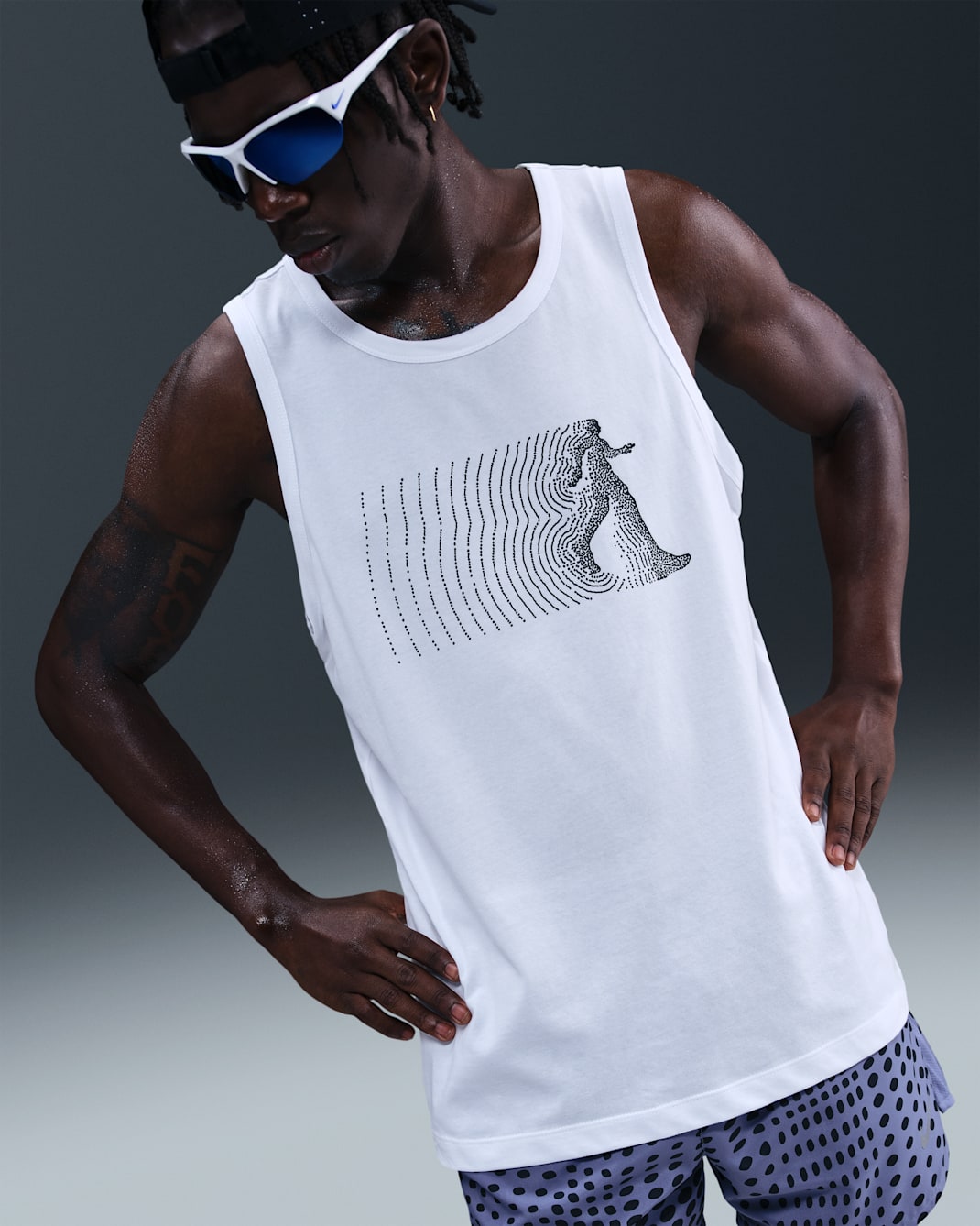 Camiseta de tirantes de correr Dri-FIT para hombre Nike - Blanco