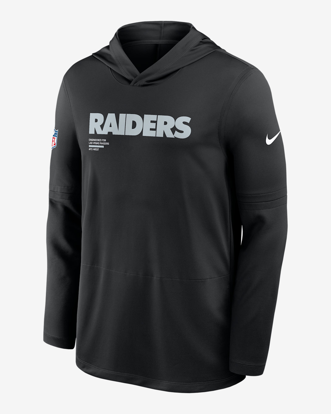 Las Vegas Raiders Pure Fury Sideline Men's Nike Dri-FIT NFL Long-Sleeve Hooded Top - Black
