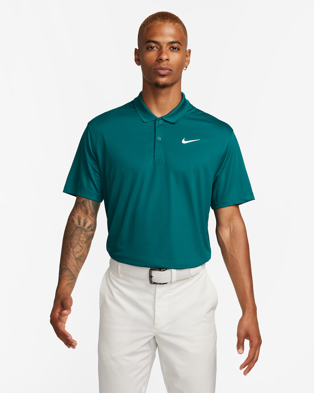 เสื้อโปโลกอล์ฟผู้ชาย Nike Dri-FIT Victory - Geode Teal/ขาว