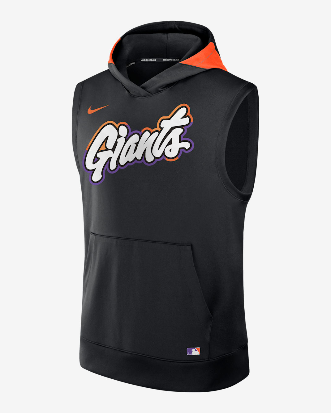 Sudadera con gorro sin cierre ni mangas Nike Dri-FIT de la MLB para hombre San Francisco Giants Authentic Collection City Connect - Negro