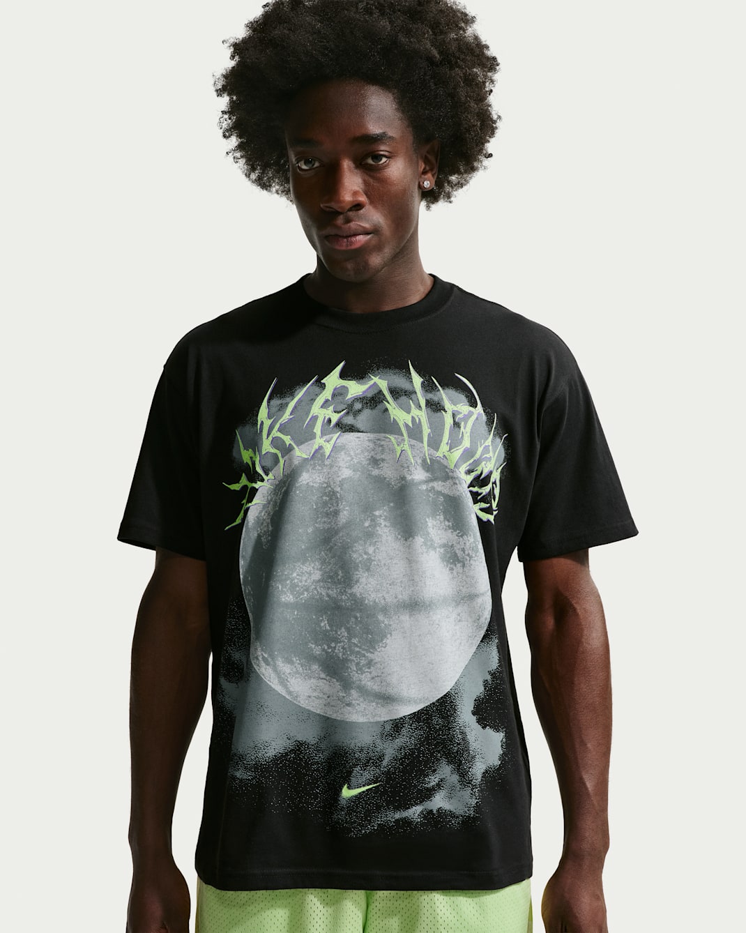 Nike Men's Basketball T-Shirt - Black/Barely Volt