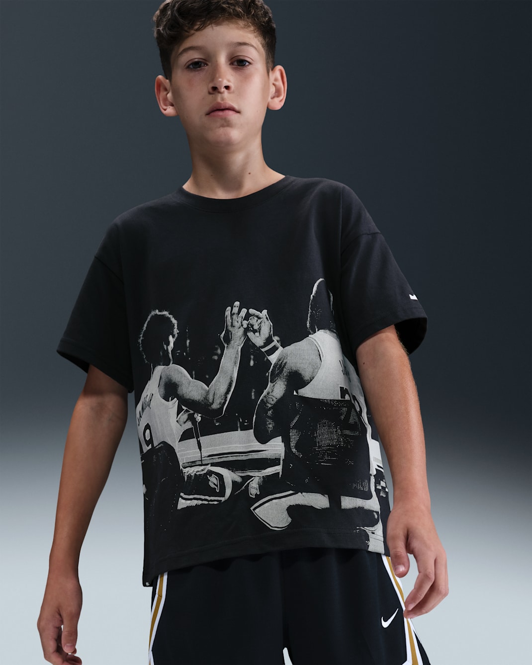 LeBron "Chosen One" Big Kids' Max90 Basketball T-Shirt - Off Noir