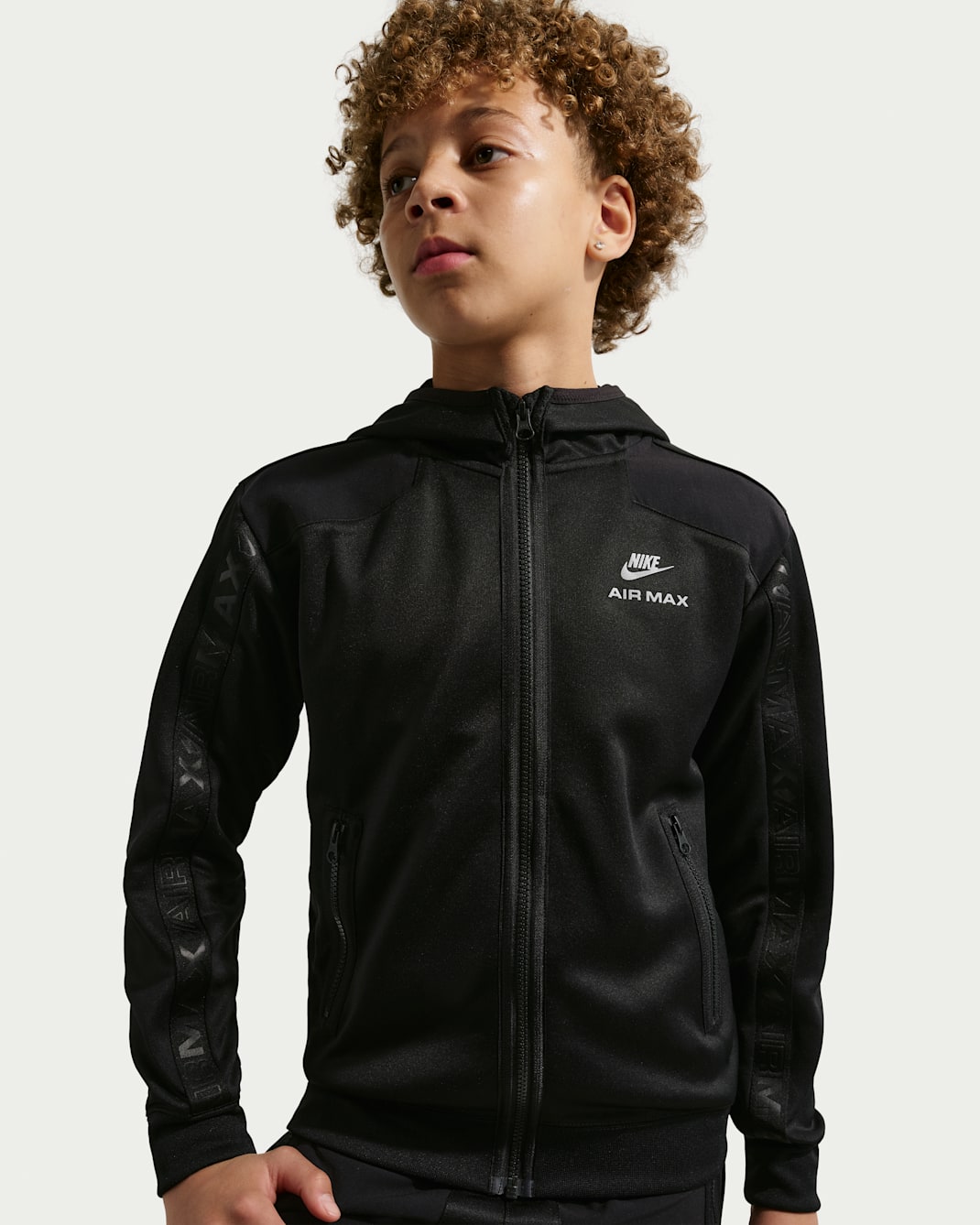 Nike Sportswear Older Kids' Full-Zip Hoodie - Black/Black/Black