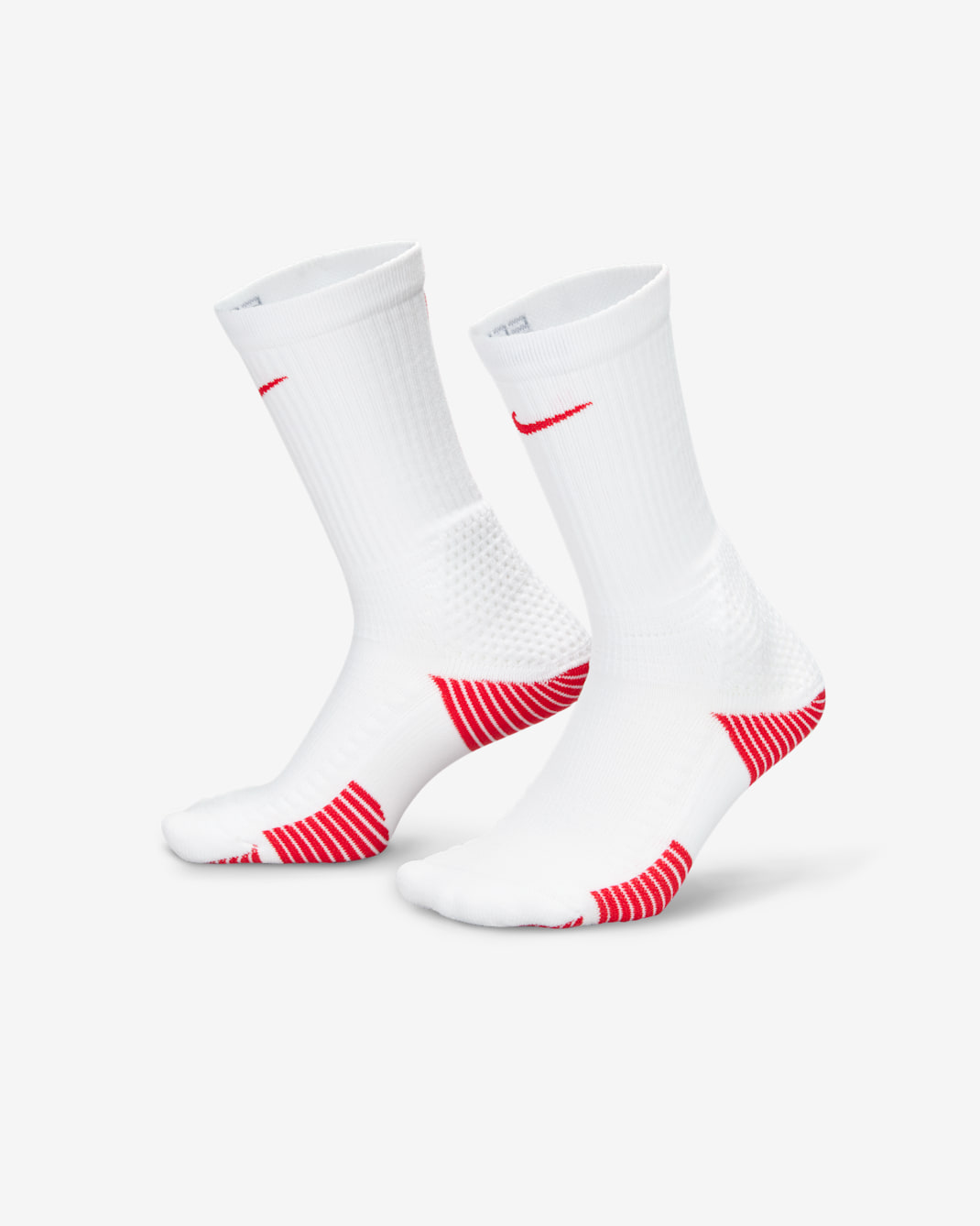 Nike Elite 2.0 Cushioned Crew Socks (1 Pair) - White/University Red/University Red
