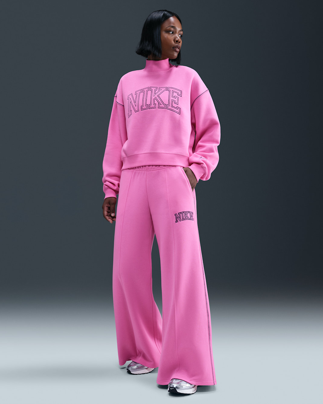 Nike Sportswear Phoenix Fleece Women's Wide-Leg Sweatpants - Playful Pink