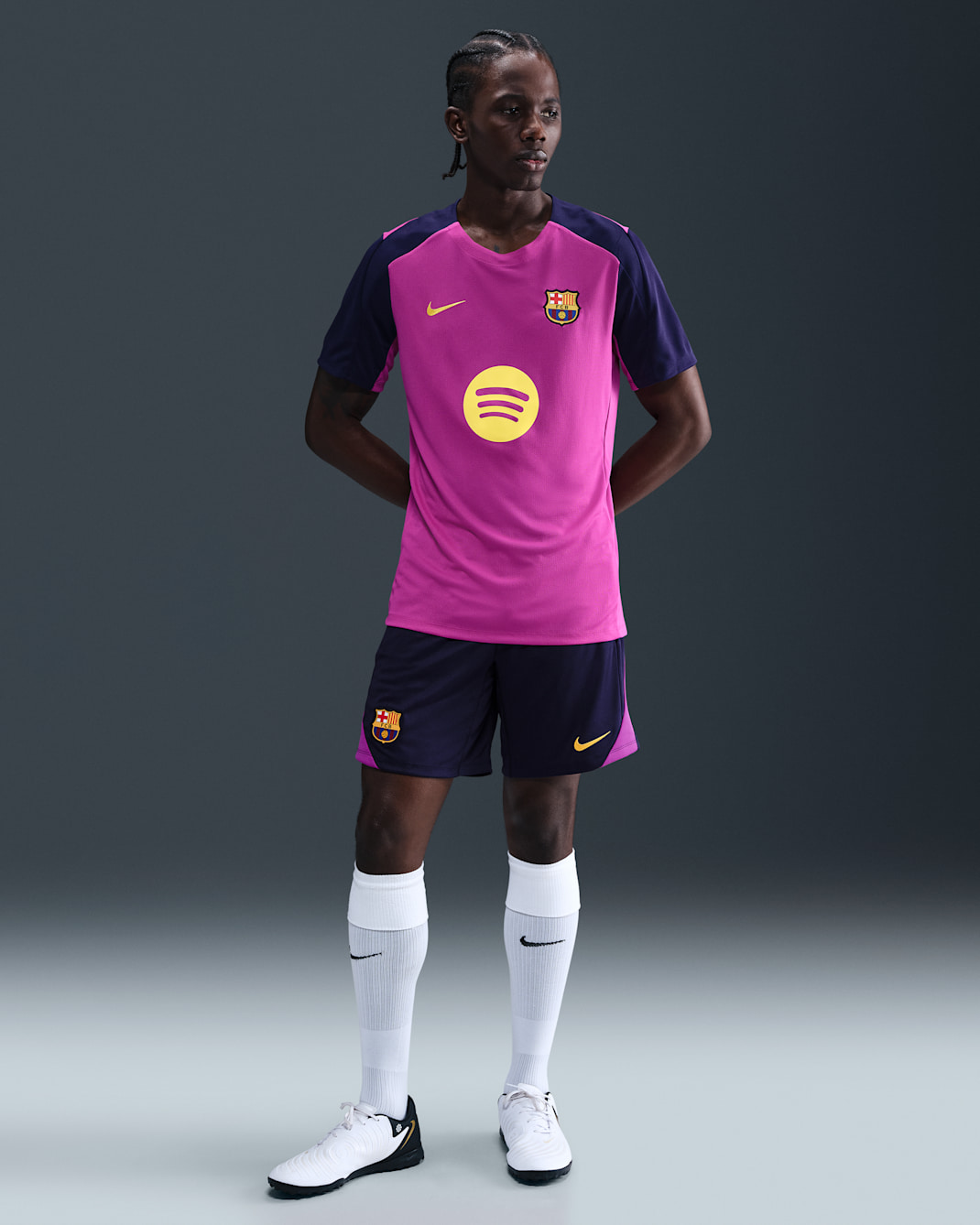 Shorts da calcio in maglia Nike Dri-FIT FC Barcelona Strike – Uomo - Imperial Purple/Vivid Purple/Midwest Gold