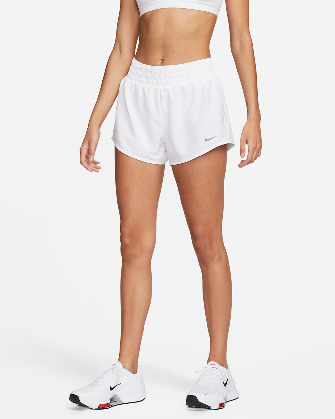 Nike One Women's Dri-FIT Mid-Rise 3" Brief-Lined Shorts - White