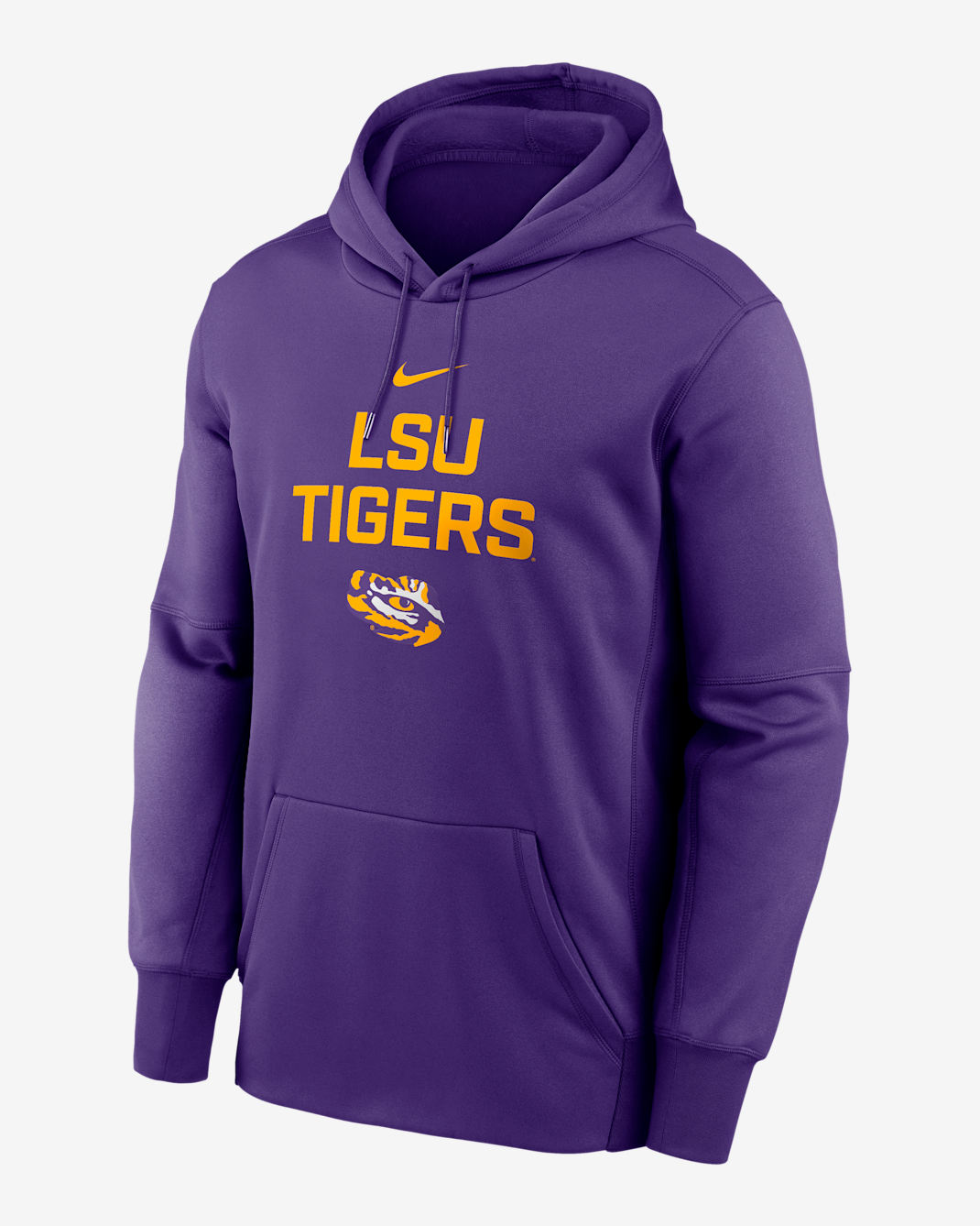 LSU Team Stacked Men’s Nike Therma College Pullover Hoodie - Purple