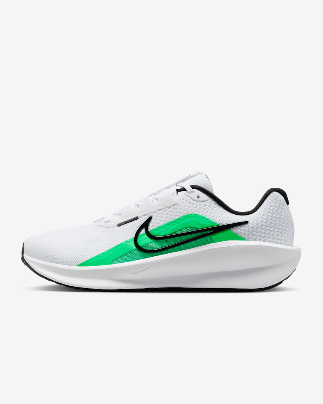 Nike Downshifter 13 Men's Road Running Shoes - White/Green Shock/Black