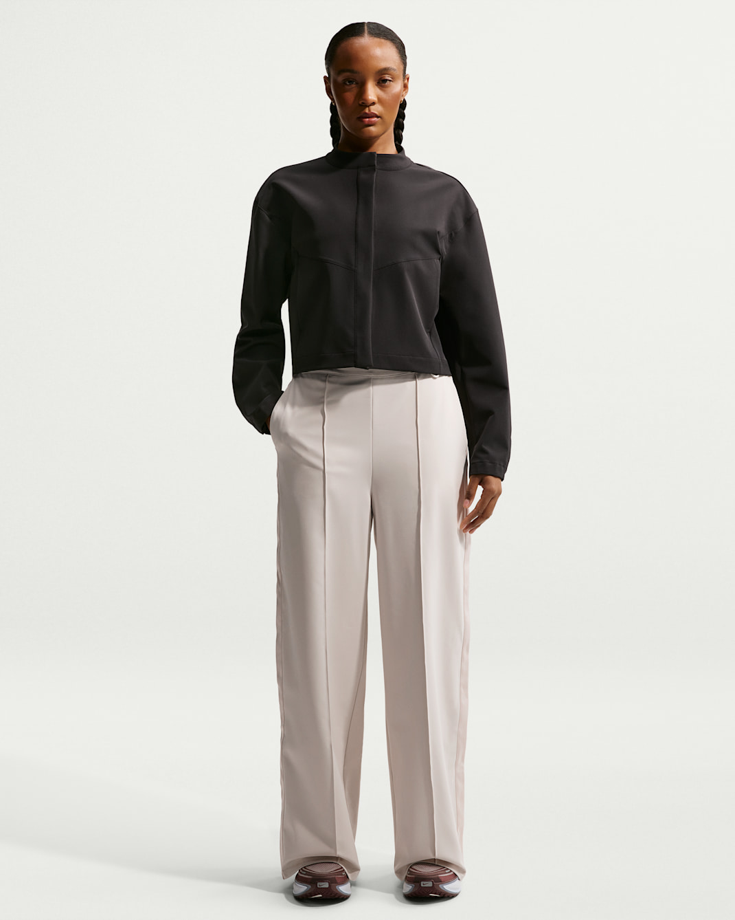 Lediga byxor Nike 24.7 PerfectStretch Dri-FIT med hög midja för kvinnor - Light Orewood Brown/Light Orewood Brown/Light Iron Ore