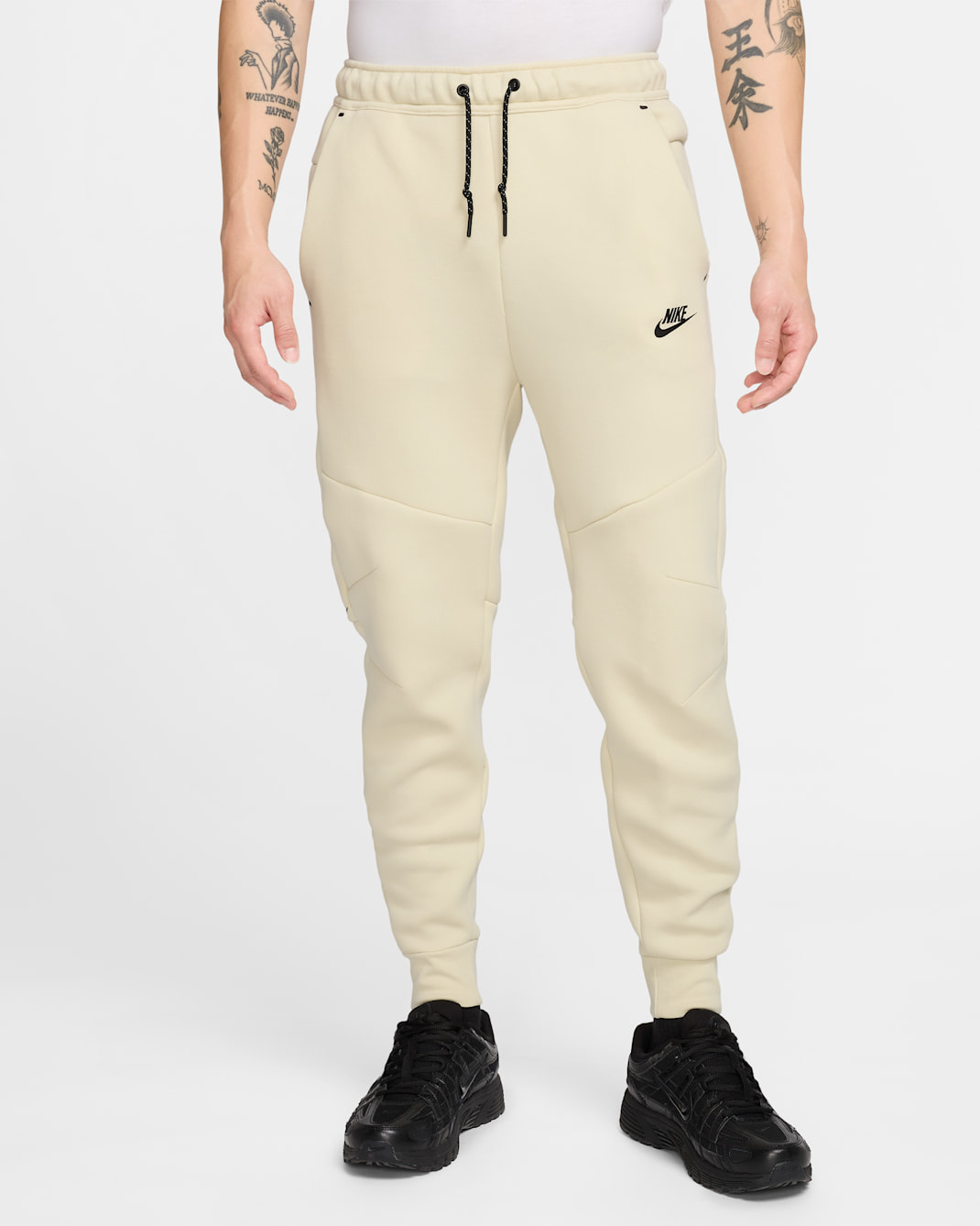 Nike Tech Men's Fleece Joggers - Light Khaki/Black