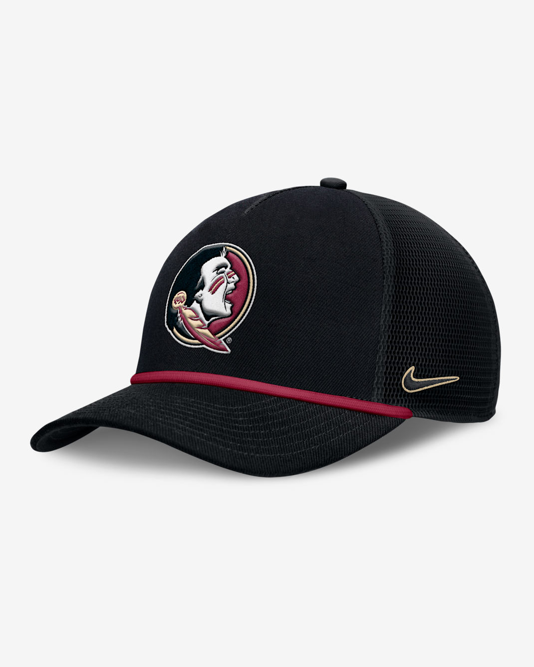Florida State Primetime Rise Men's Nike College Trucker Adjustable Hat - Black