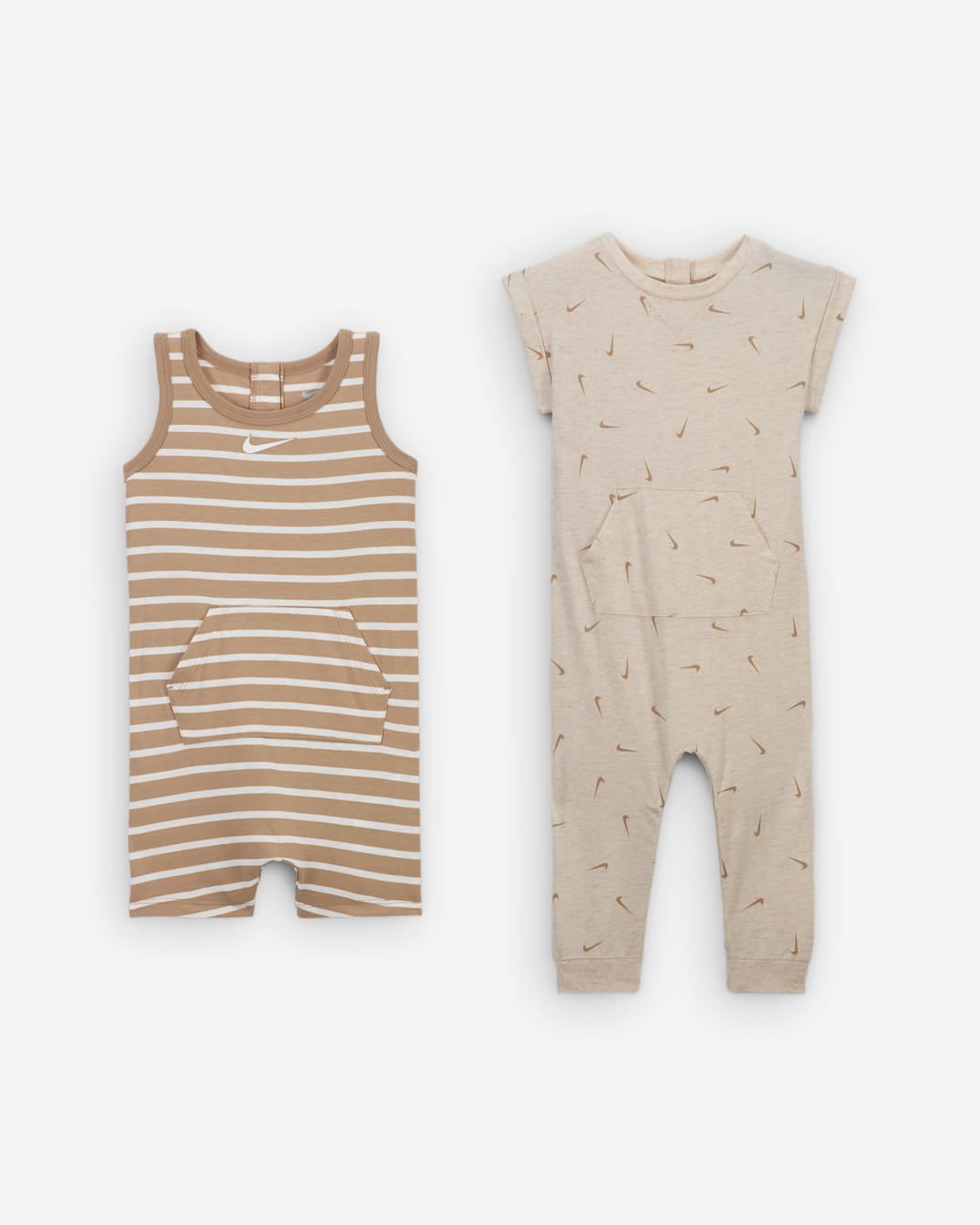 Nike Essentials Baby (12-24M) Short Sleeve and Tank 2-Pack Romper Set - Hemp