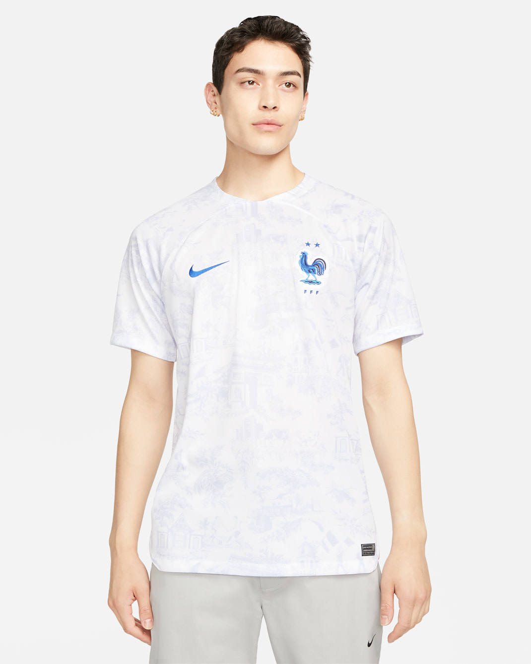 FFF 2022/23 Stadium Away Men's Nike Dri-FIT Football Shirt - White/White/White/Game Royal