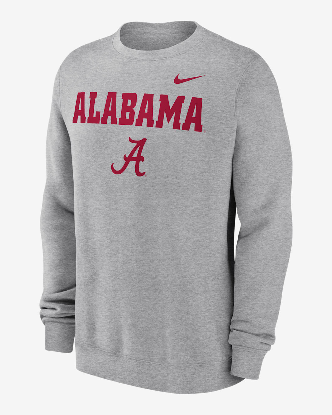 Sudadera de cuello redondo sin cierre universitaria Nike para hombre Alabama Crimson Tide Primetime Primary Stack - Gris oscuro jaspeado