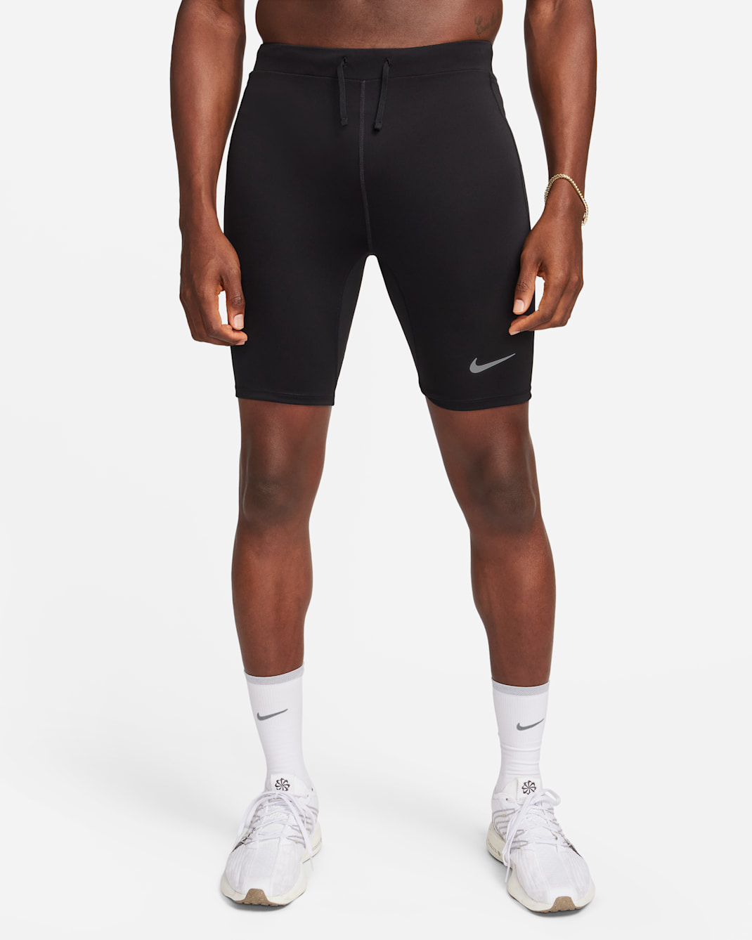 Nike Fast Men's Dri-FIT Brief-Lined Running 1/2-Length Tights - Black