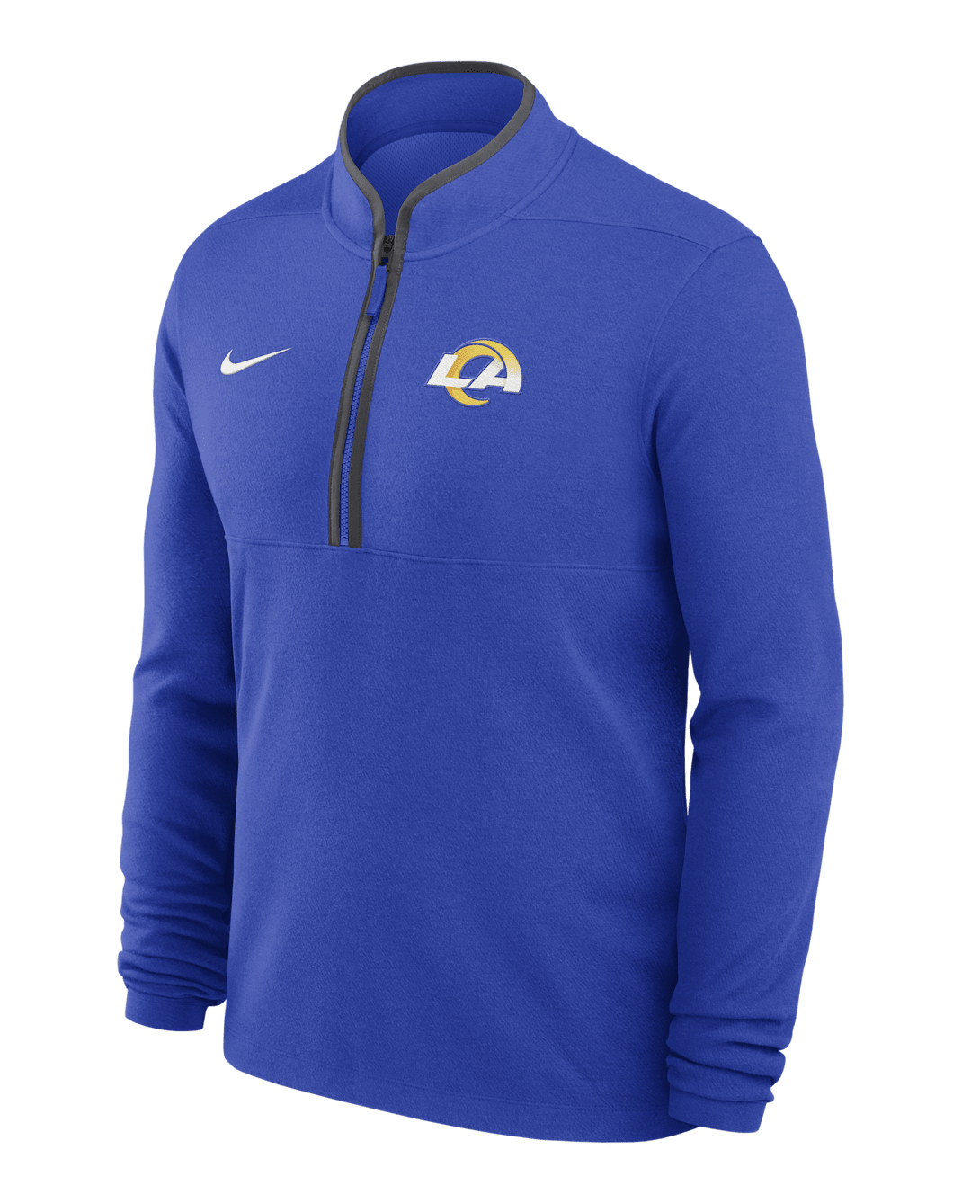 Los Angeles Rams Logo Victory Men's Nike Dri-FIT NFL 1/2-Zip Long-Sleeve Top - Royal
