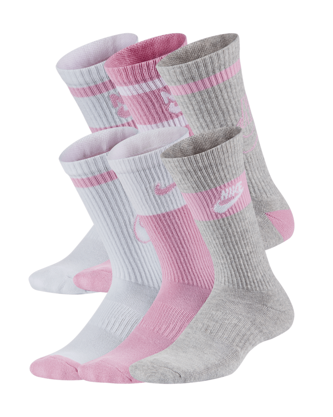 Nike Everyday Kids' Cushioned Crew Socks (6 Pairs) - Multi-Color