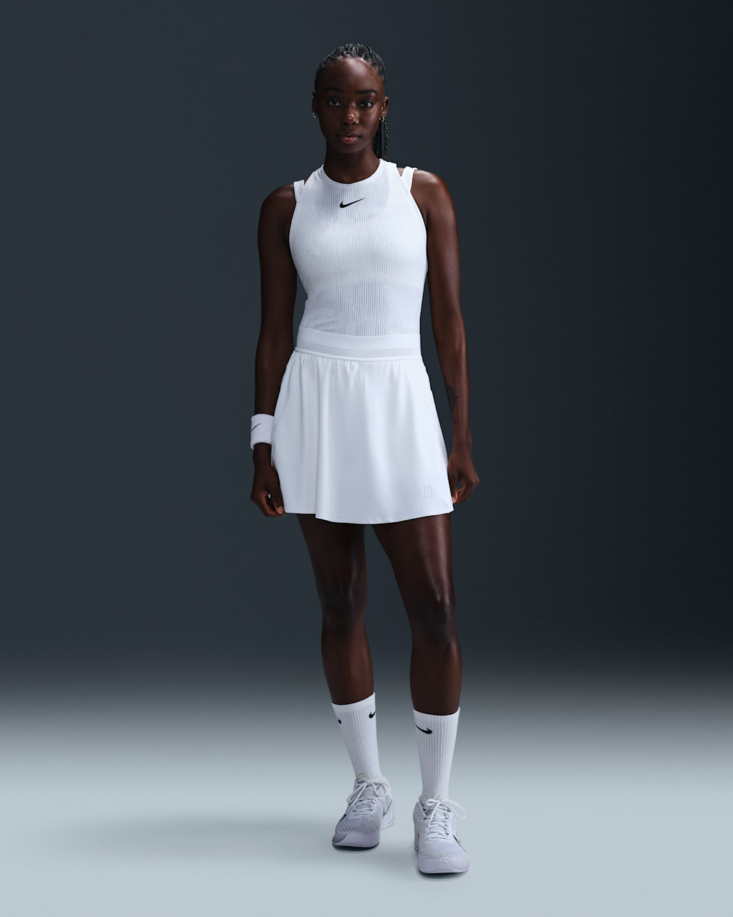 NikeCourt Ace Advantage Faldilla de tennis Dri-FIT - Dona - Blanc/Blanc