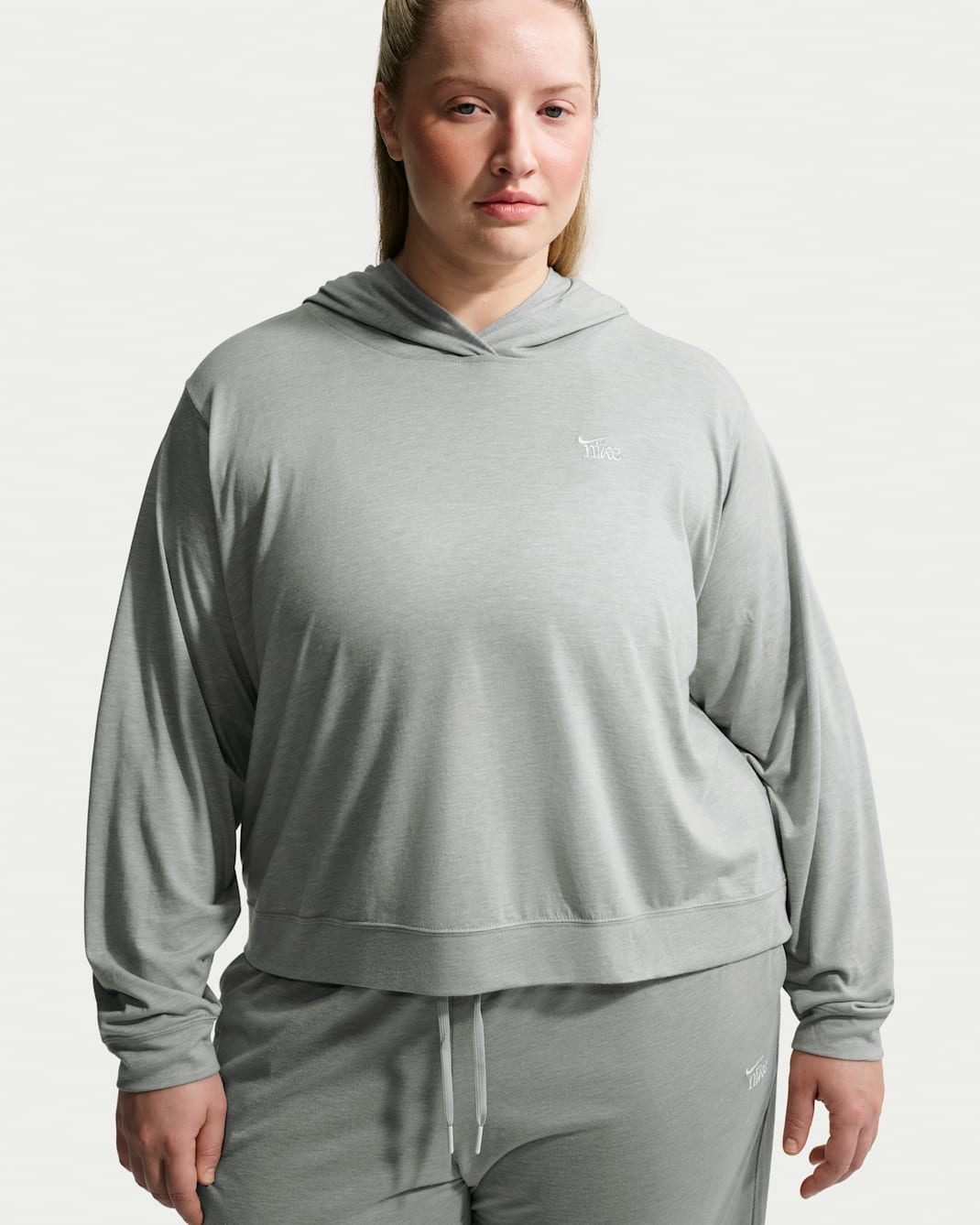 Nike Sportswear Chill Knit Women's Lightweight Hoodie (Plus Size) - Dark Grey Heather/Chalk