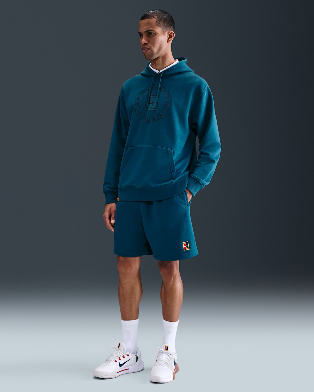 NikeCourt Heritage Men's Dri-FIT Fleece Tennis Shorts - Blue Force