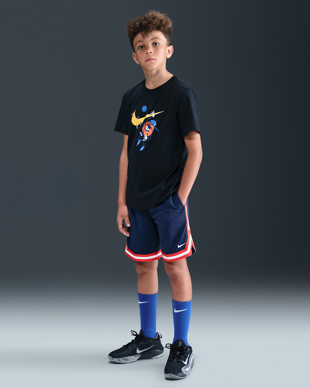 Nike Dri-FIT DNA Older Kids' (Boys') Basketball Shorts - Midnight Navy/White