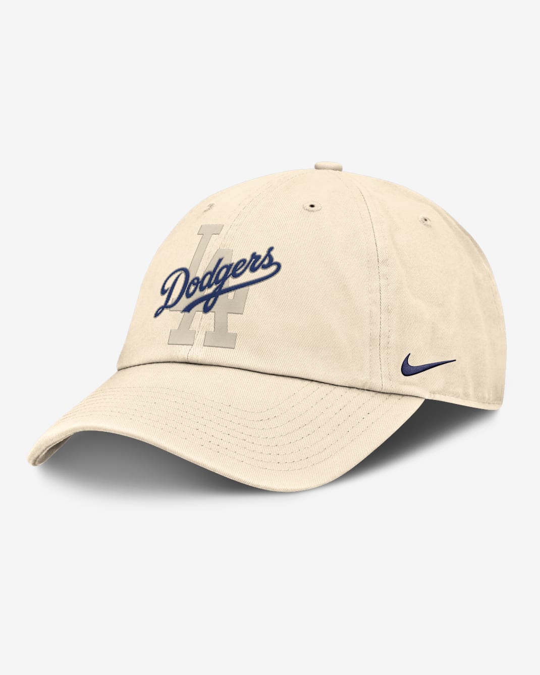 Gorra de algodón orgánico sin estructura para hombre Nike de la colección Statement Club de Los Angeles Dodgers - Natural