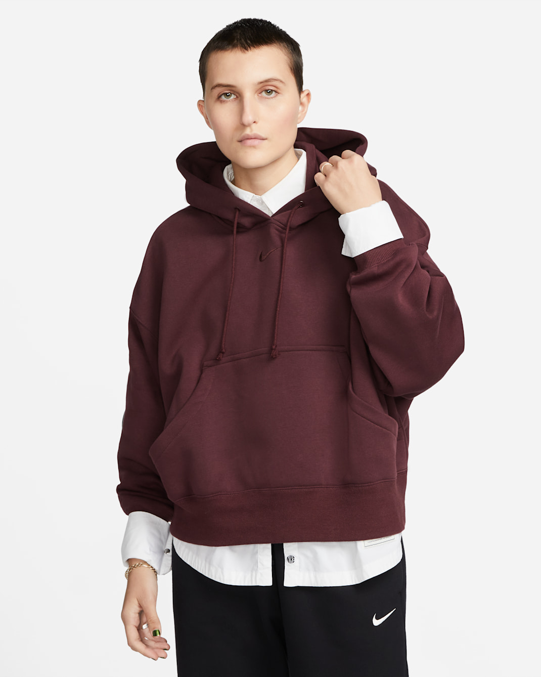 Nike Sportswear Phoenix Fleece Women's Over-Oversized Pullover Hoodie - Burgundy Crush/Burgundy Crush