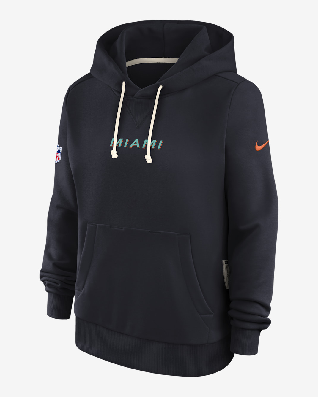 Miami Dolphins Rivalries Collection Sideline Women's Nike Dri-FIT NFL Pullover Hoodie - Navy