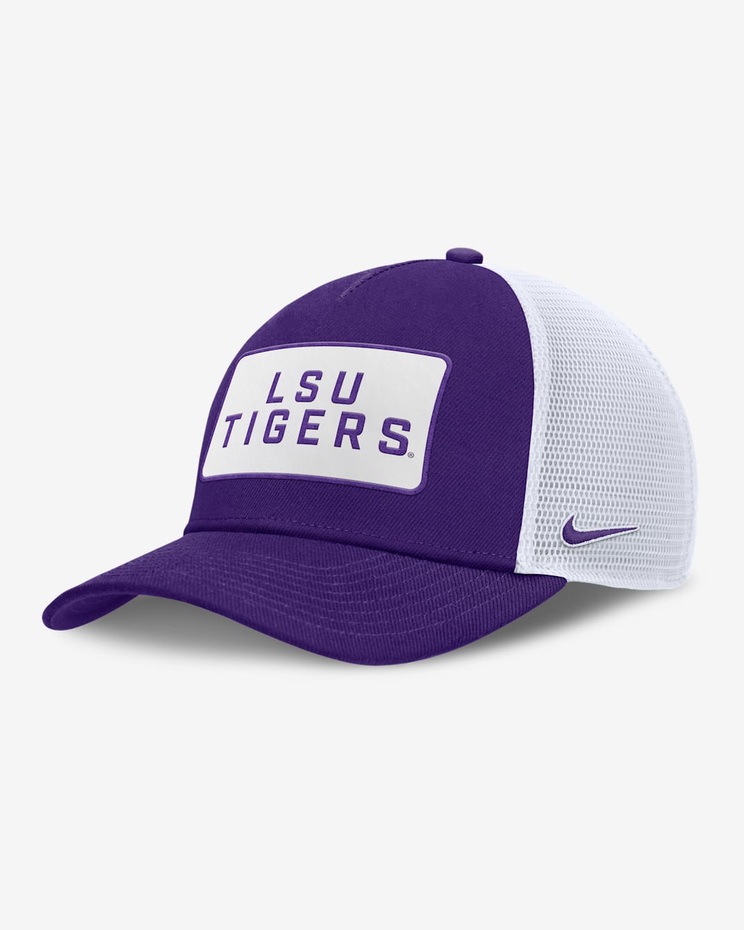 LSU On-Field Rise Men's Nike College Trucker Adjustable Hat - Purple