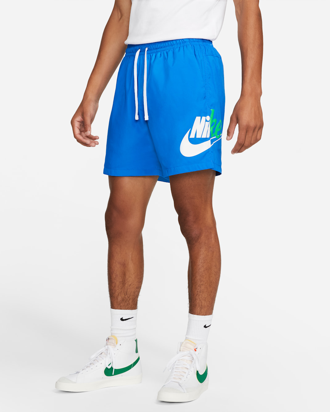 Nike Sportswear Sport Essentials+ Men's Woven Flow Shorts - Signal Blue/Light Green Spark