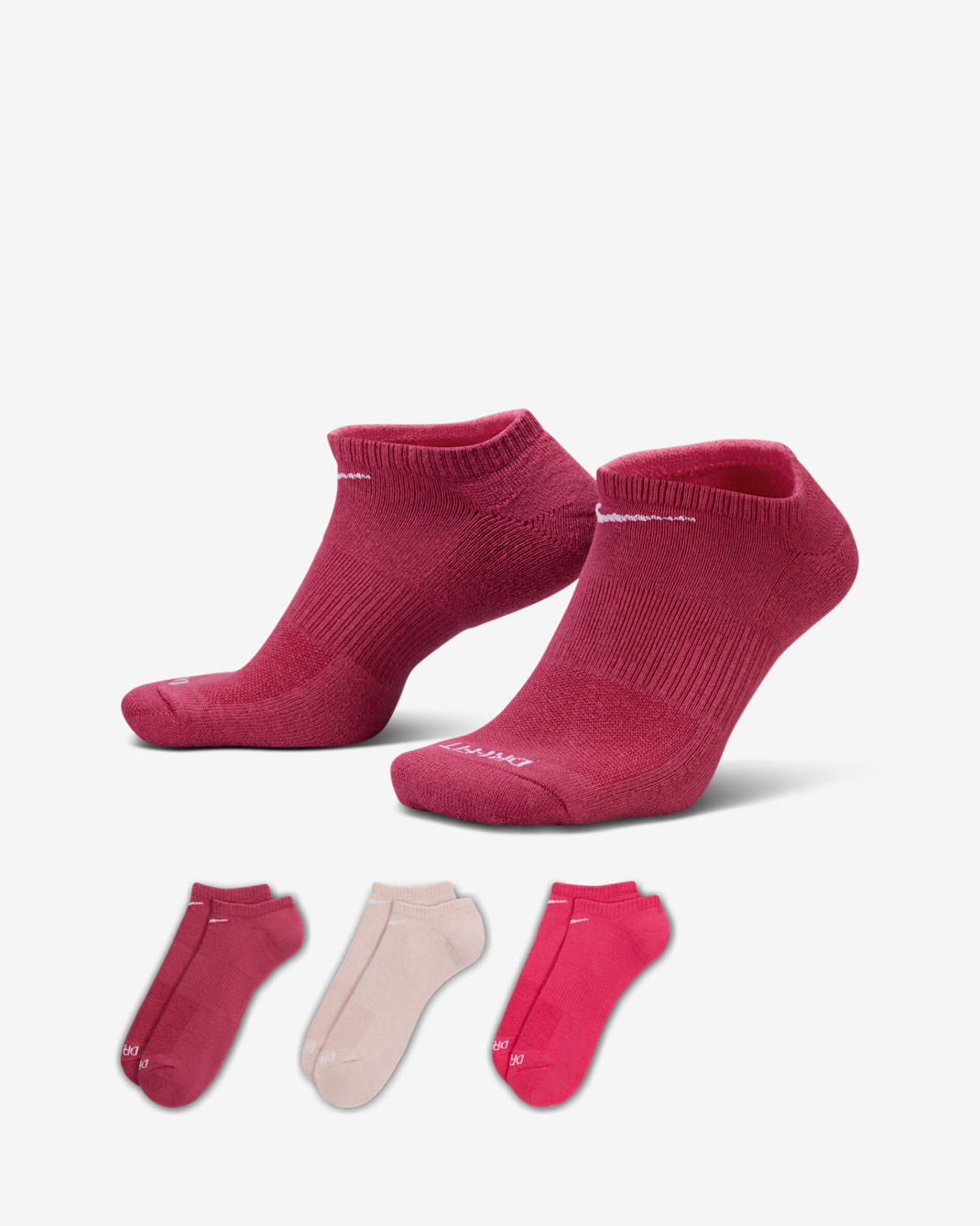 Calcetines invisibles de entrenamiento (3 pares) Nike Everyday Plus Cushion - Multicolor