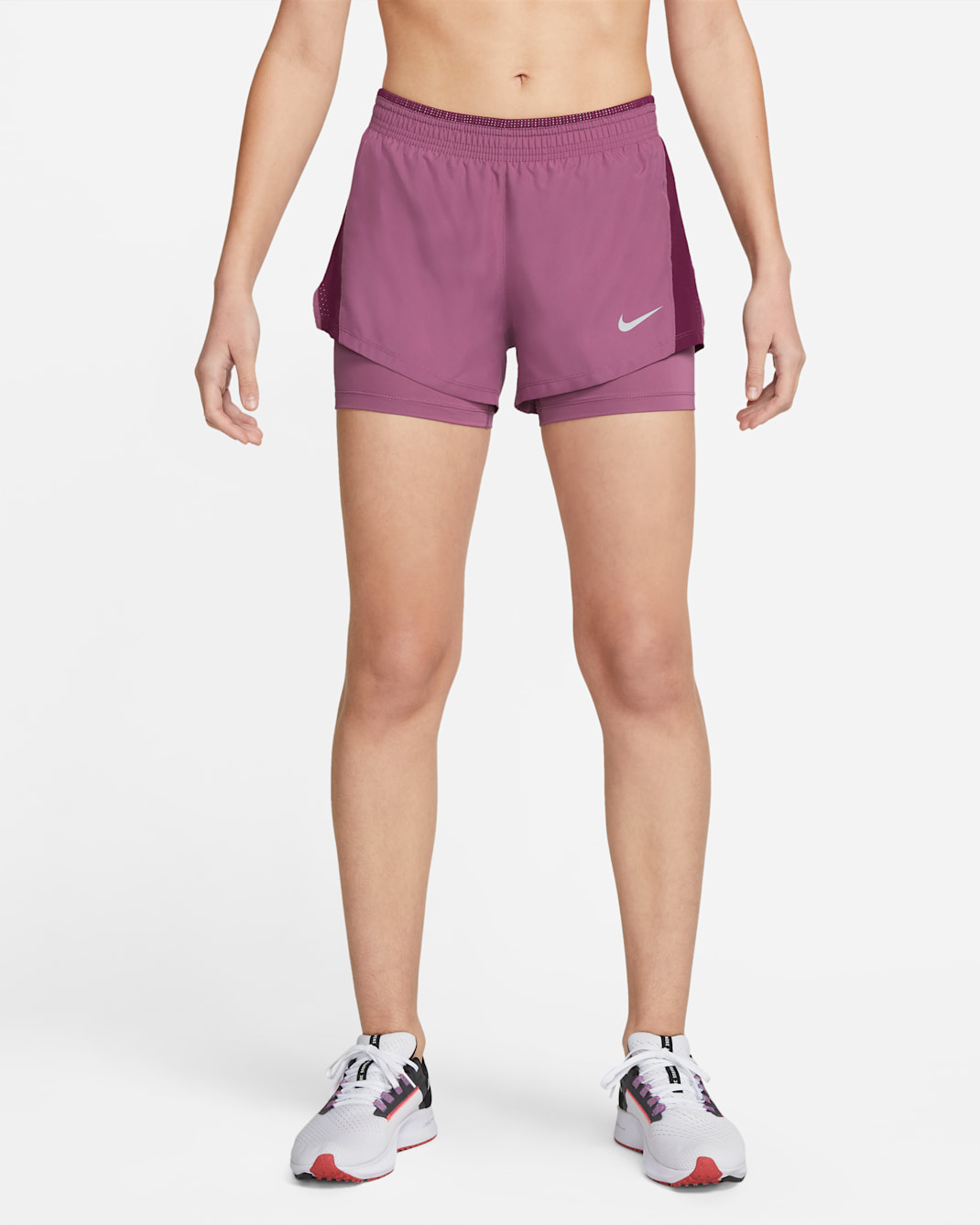 Nike 10K Women's 2-in-1 Running Shorts - Light Bordeaux/Sangria/Light Bordeaux/Wolf Grey