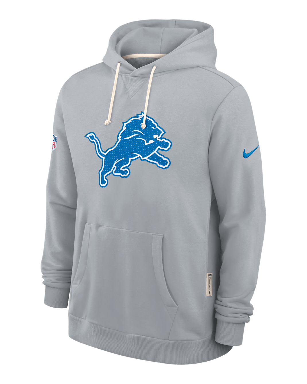 Detroit Lions Initial Home Sideline Men's Nike Dri-FIT NFL Pullover Hoodie - Wolf Grey