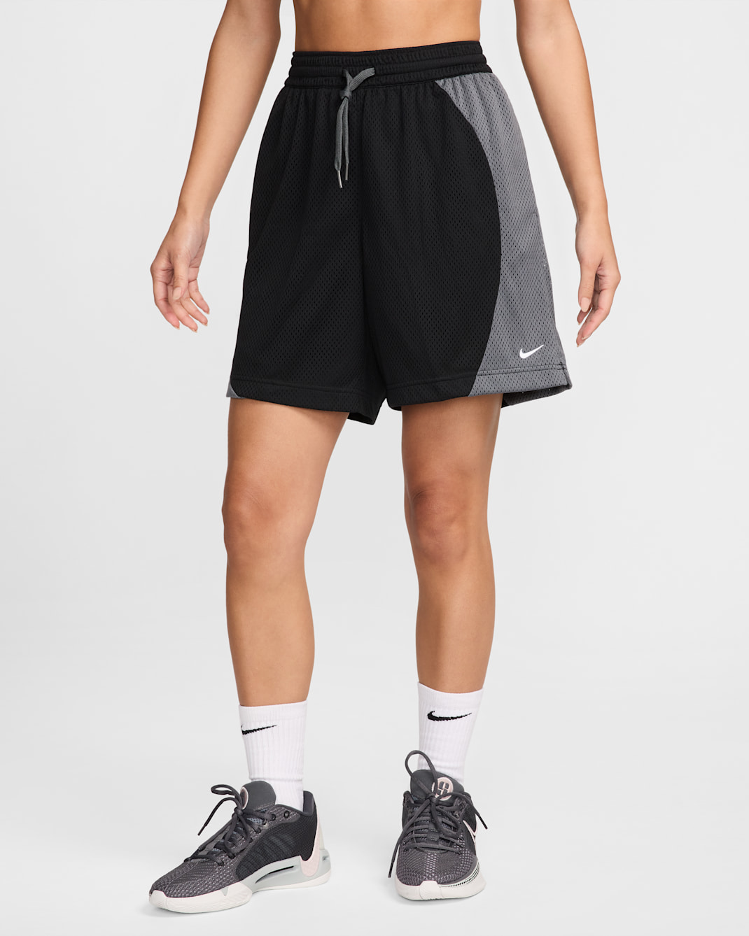 Nike Essential Women's Dri-FIT Mesh Basketball Shorts - Black/Iron Grey/White