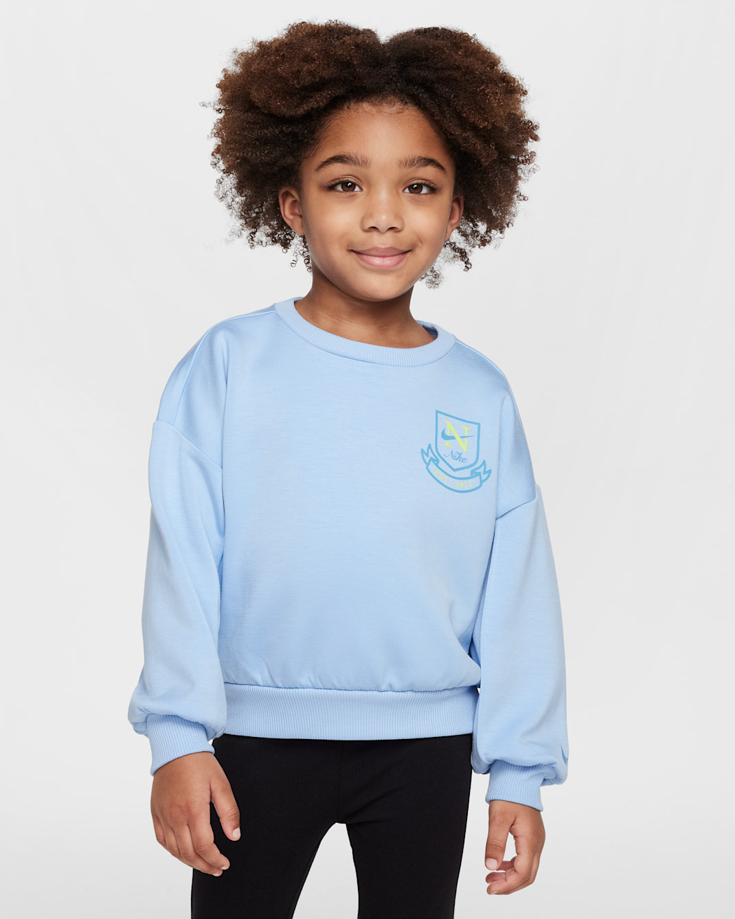 Nike Game, Swoosh, Match! Toddler Crew Top - Psychic Blue
