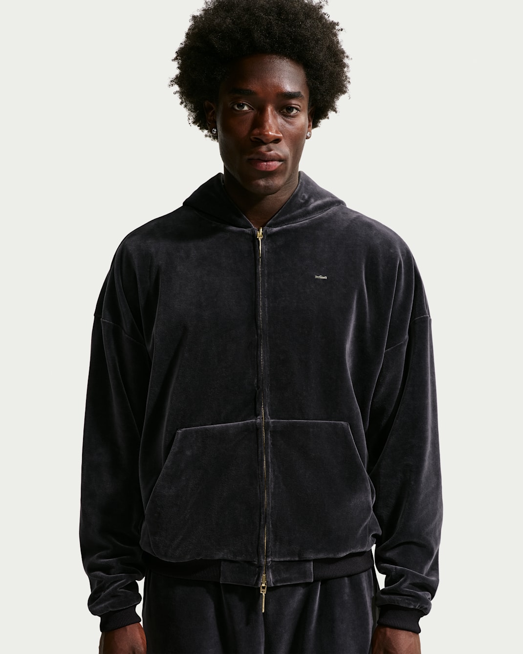 LeBron Men's Velour Full-Zip Basketball Hoodie - Black