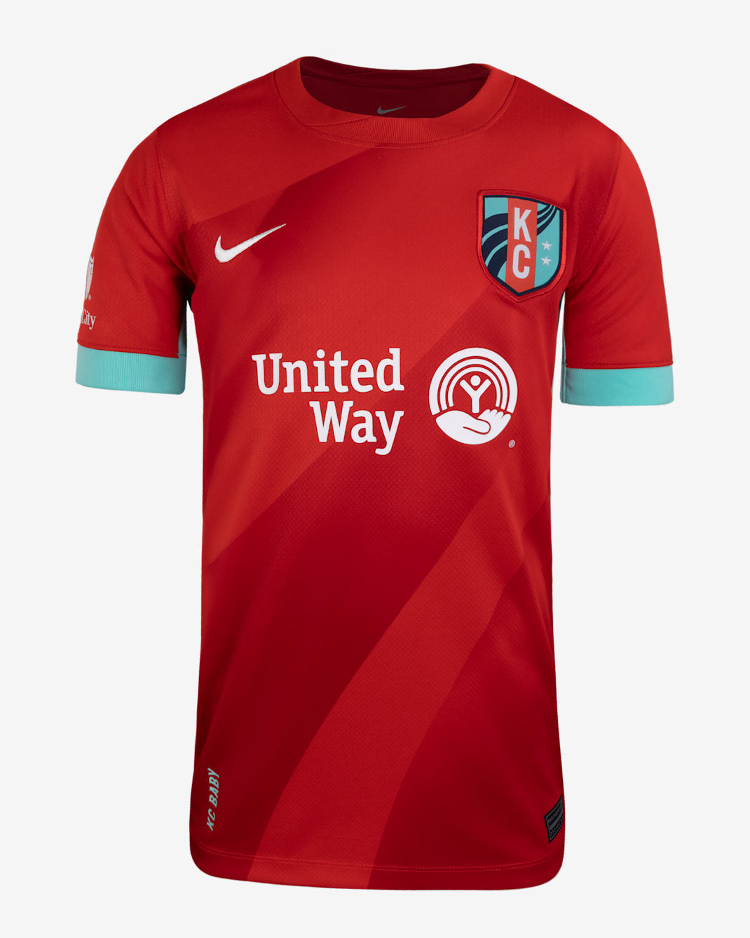 KC Current 2025 Stadium Home Big Kids' Nike Dri-FIT NWSL Replica Jersey - University Red/Hyper Turquoise