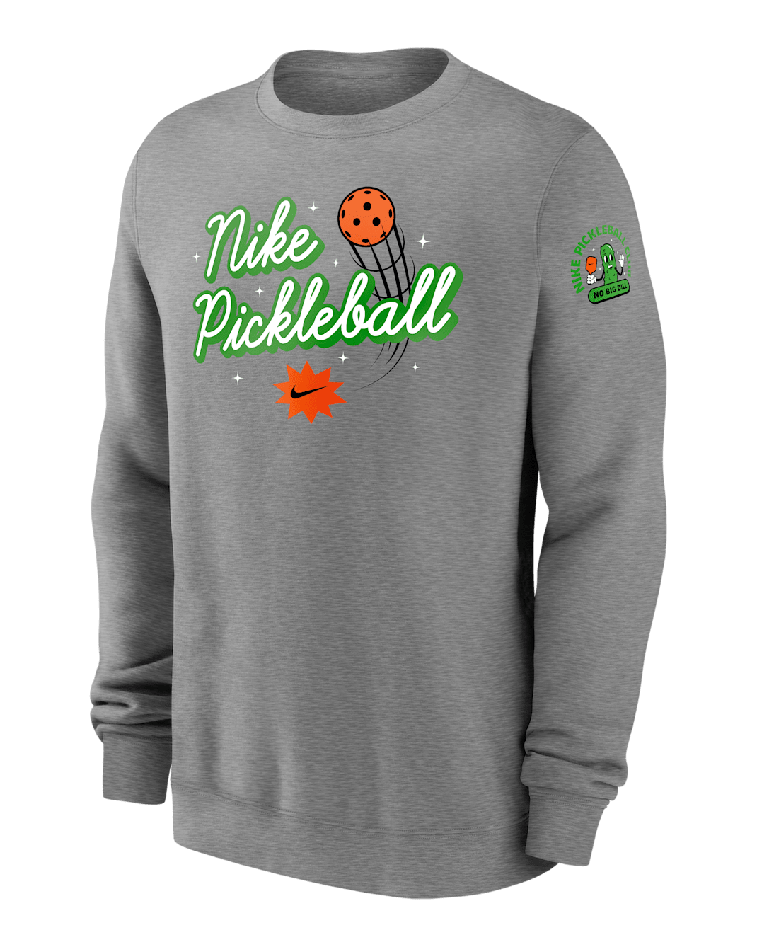 Sudadera de cuello redondo de pickleball para hombre Nike Club Fleece - Gris oscuro jaspeado