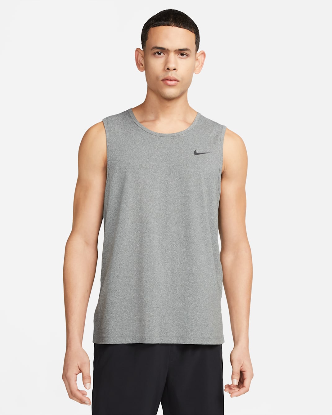Nike Dri-FIT Hyverse Men's Sleeveless Fitness Tank Top - Smoke Grey/Heather/Black