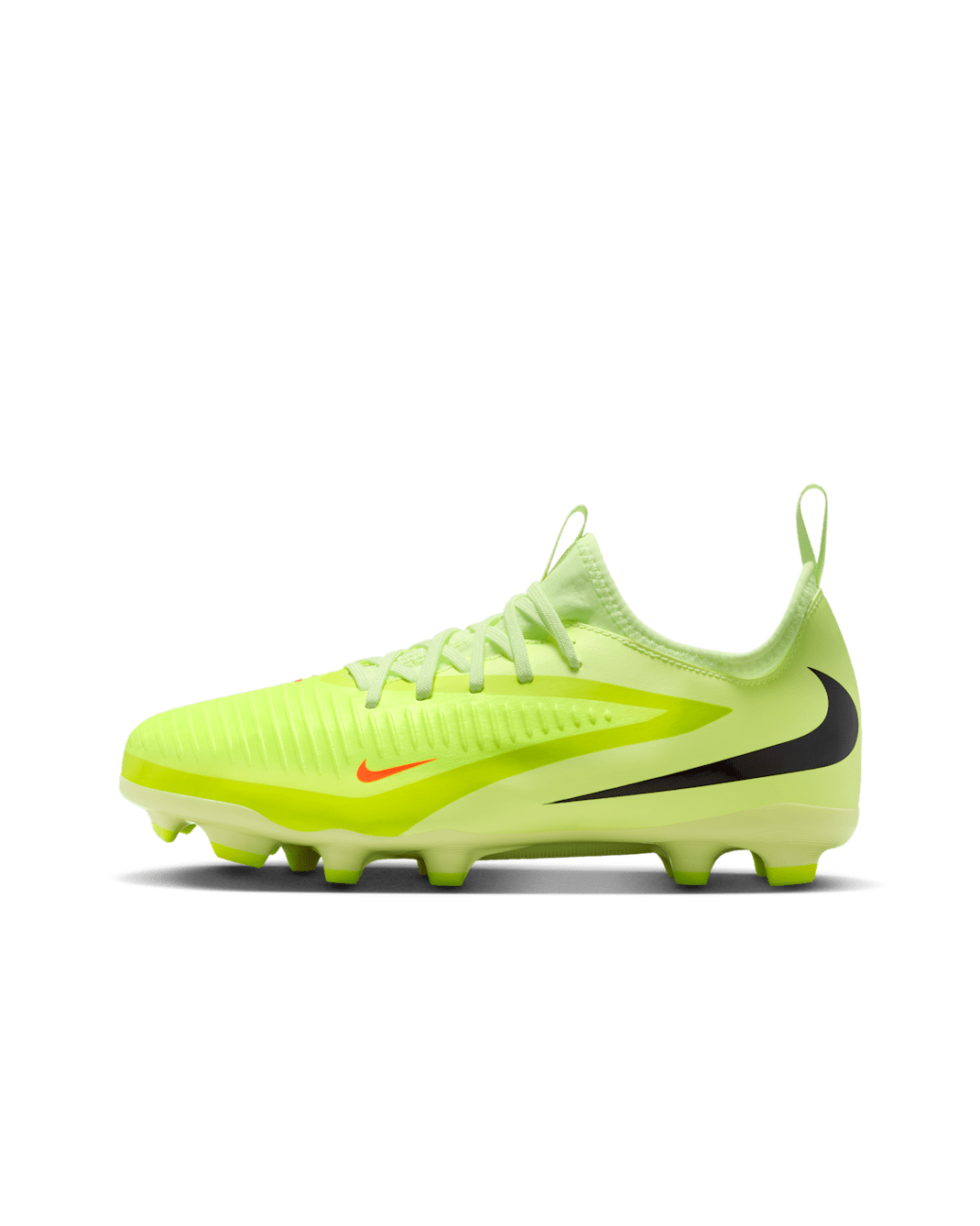 Nike Jr. Phantom 6 Low Academy Big Kids' Multi-Ground Soccer Cleats - Hyper Crimson/Limelight/Black