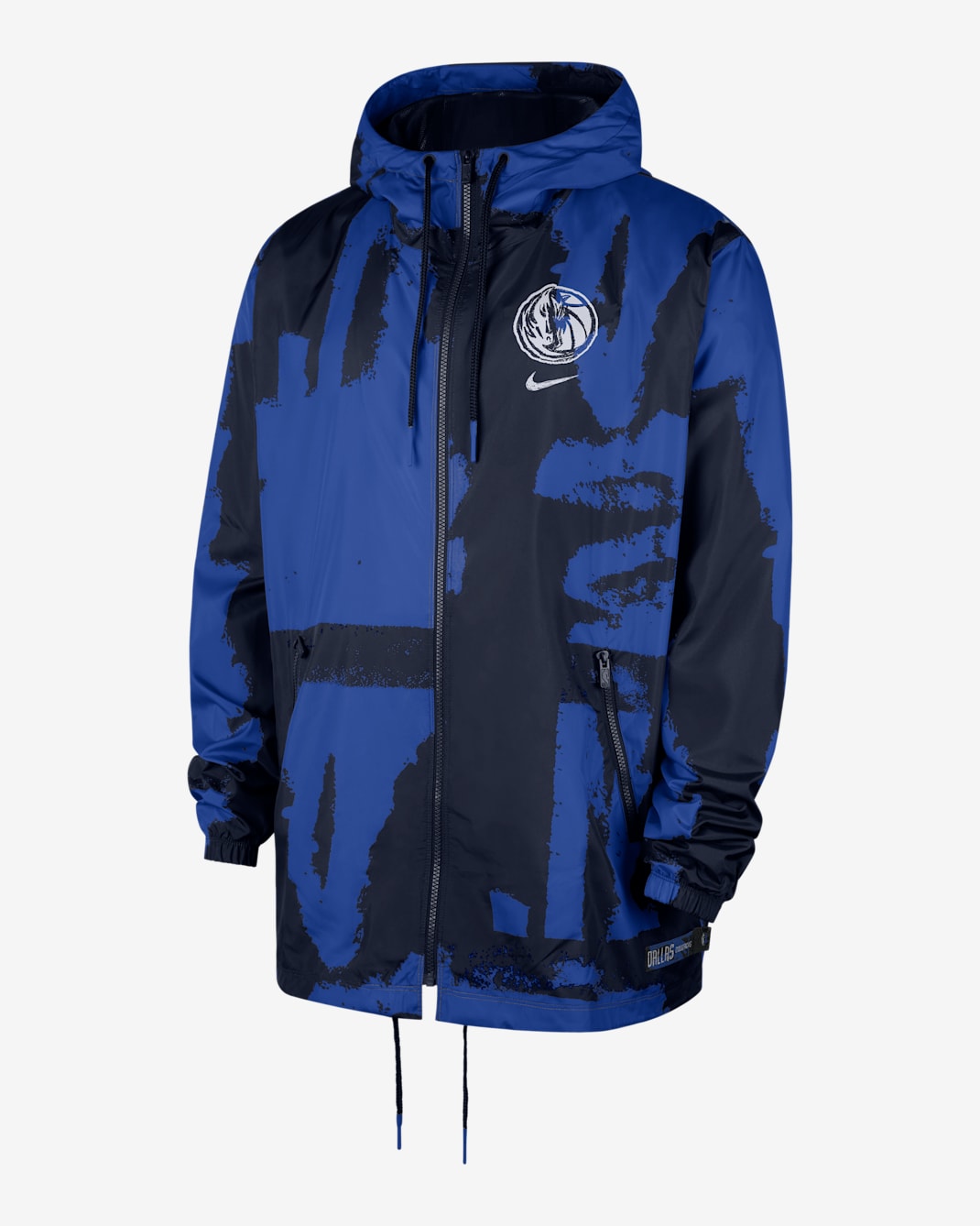 Chamarra Nike Club de tejido Woven de la NBA de cierre completo para hombre Dallas Mavericks Courtside - Azul marino universitario/Royal juego/Royal juego