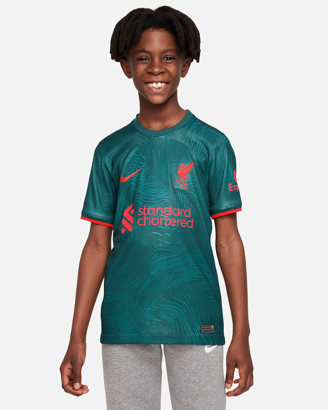 Liverpool F.C. 2022/23 Stadium Third Older Kids' Nike Dri-FIT Football Shirt - Dark Atomic Teal/Rio Teal/Siren Red