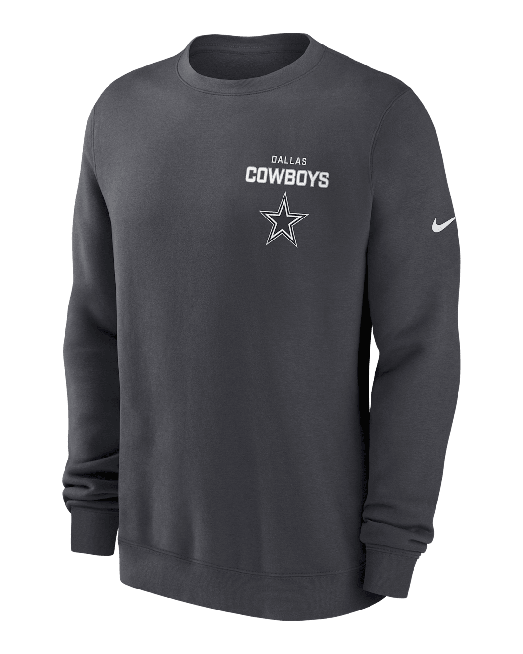 Dallas Cowboys Draw Block Club Men's Nike NFL Pullover Crew - Anthracite