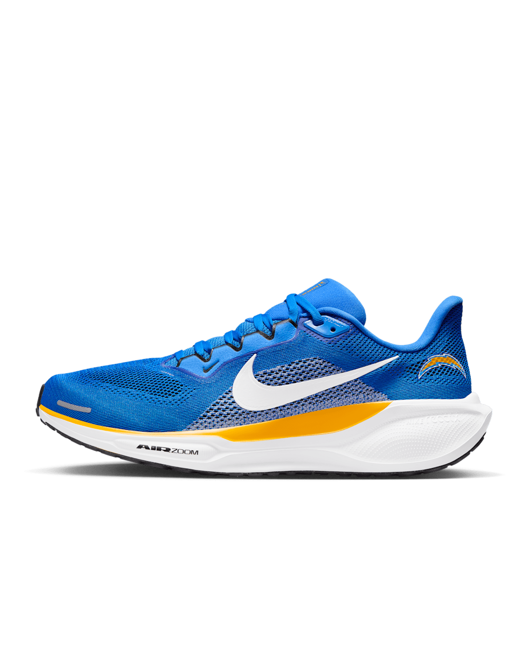 Tenis de correr en pavimento Nike de la NFL para hombre Los Angeles Chargers Pegasus 41 - Azul Italia/Oro universitario/Negro