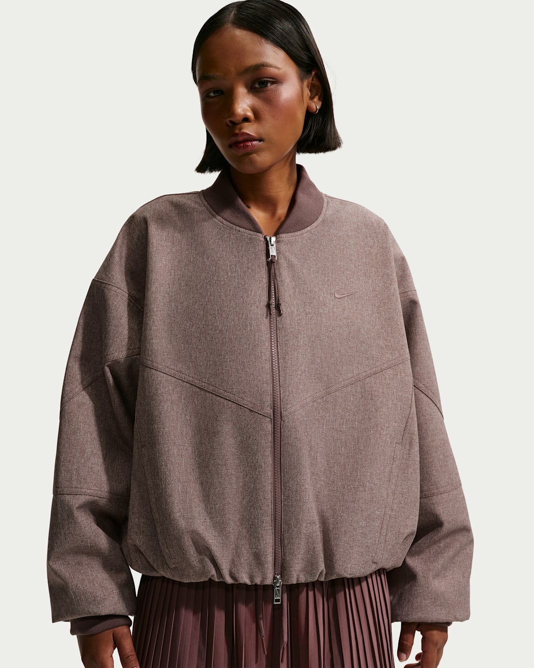 Nike Sportswear Women's Oversized Bomber Jacket - Tattoo/Tattoo/Tattoo