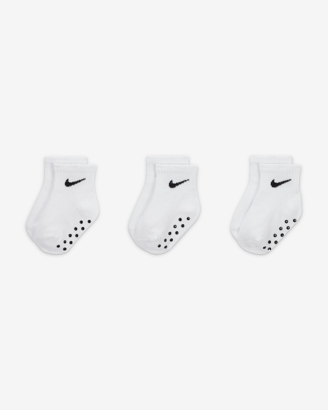 Nike Baby Swoosh Ankle Gripper Socks (3-Pairs) - White