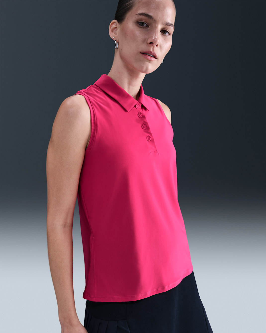 Damska koszulka polo bez rękawów Dri-FIT Nike Victory - Rush Pink/Biel