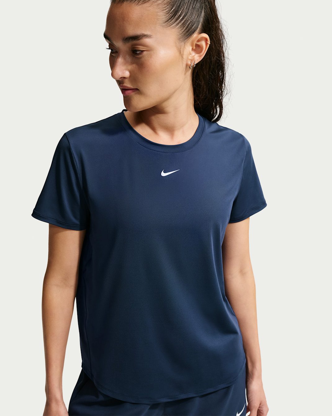Nike One Classic Women's Dri-FIT Short-Sleeve Top - Midnight Navy/White