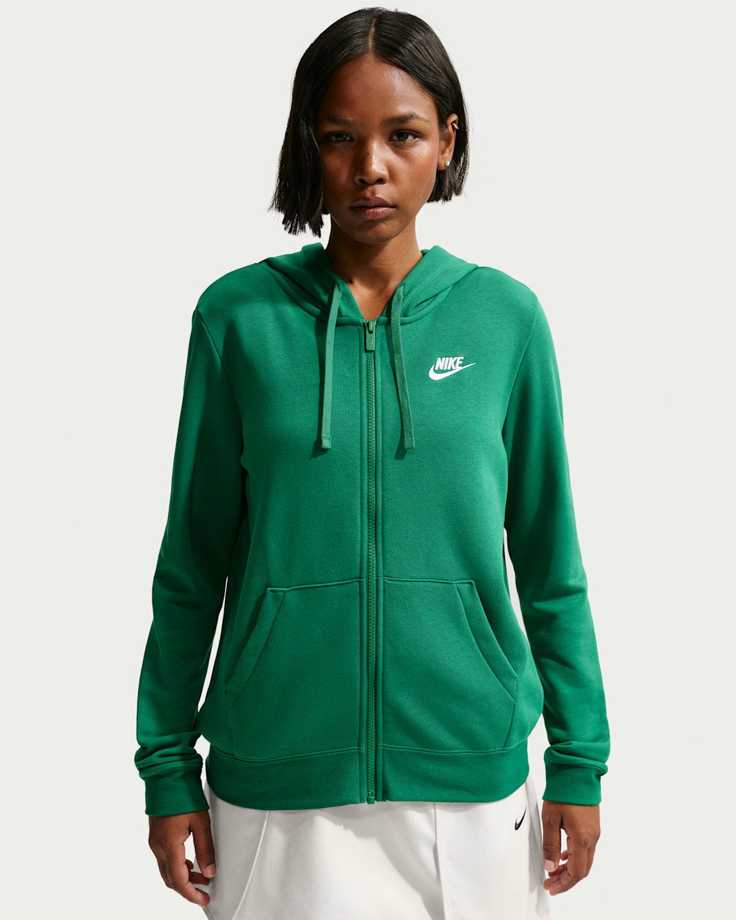 Nike Sportswear Club Fleece Women's Full-Zip Hoodie - Malachite/White